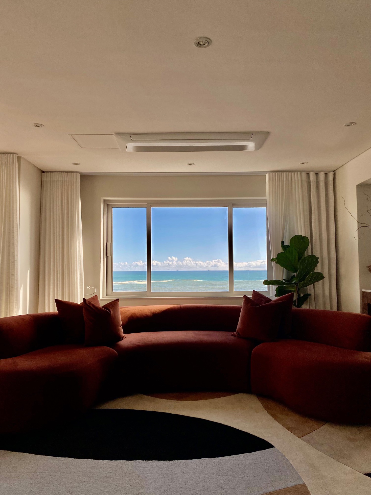 Seafront lounge glazing restored by ALR Aluminium Restoration in Cape Town