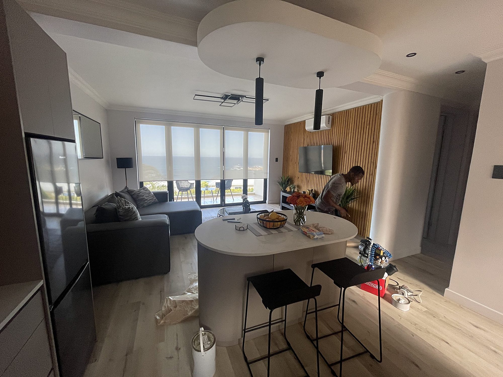 Island & cabinetry restored by ALR Aluminium Restoration in Cape Town
